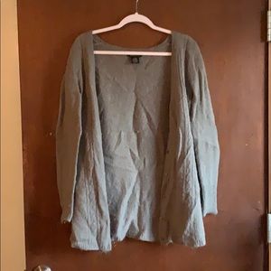 Gray wool knit cardigan